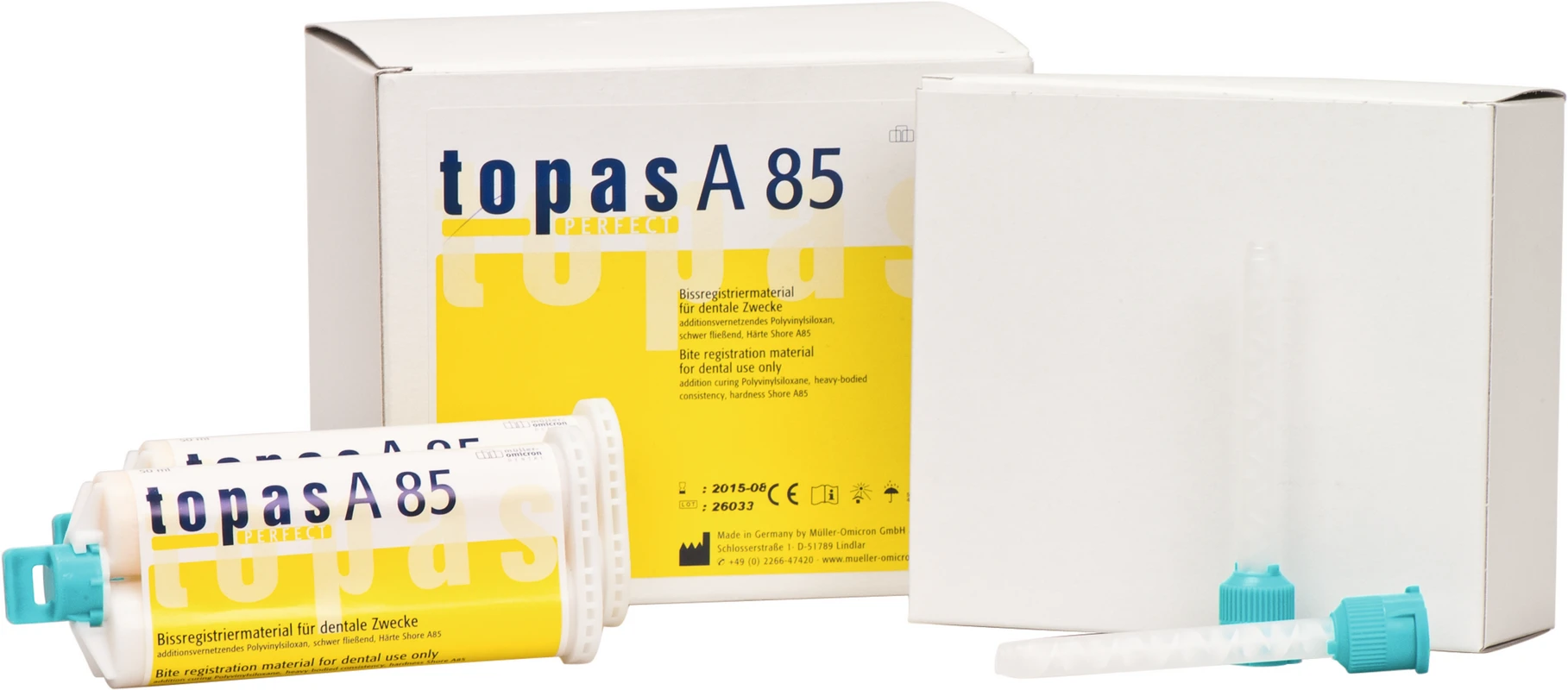 topas PERFECT A85 Großpackung 6 x 50 ml Kartusche, 36 Mixing Tips grün