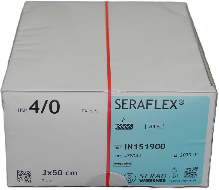 SERAFLEX® Packung 24 Stück schwarz, 3 x 50 cm, USP 4/0