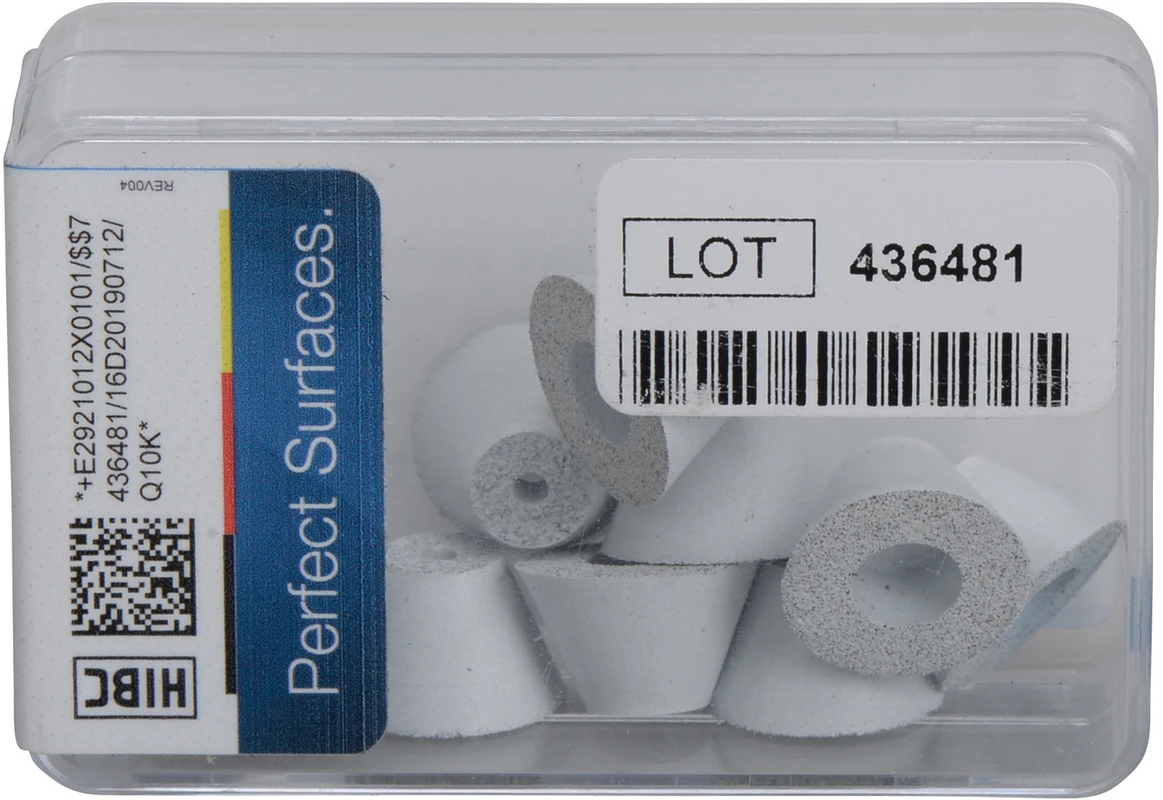 EVE UNIVERSAL Packung 10 Stück unmontiert, weiß grob, Figur umgekehrter Kegel, 12 x 7 mm