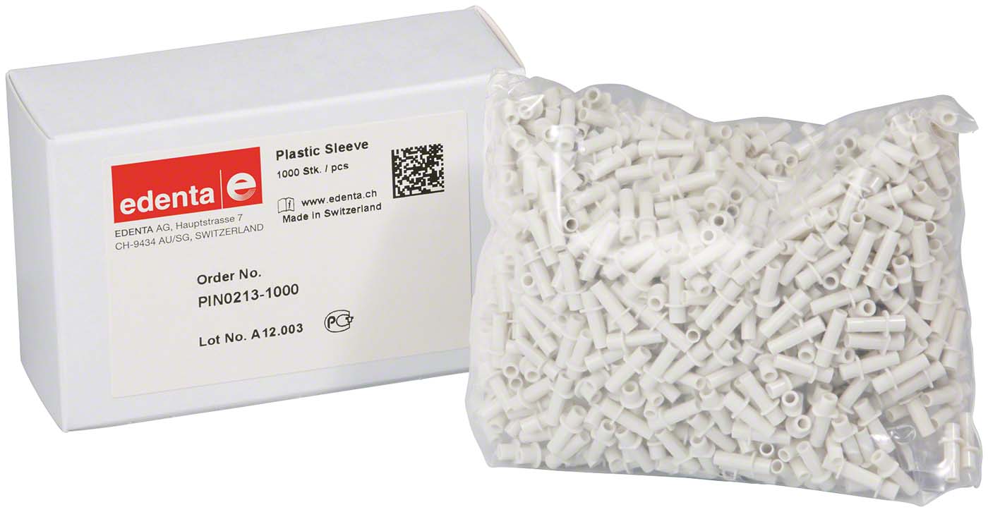 Rundstifte Packung 1.000 Kunststoff-Hülsen 11 mm Rundstifte Edenta