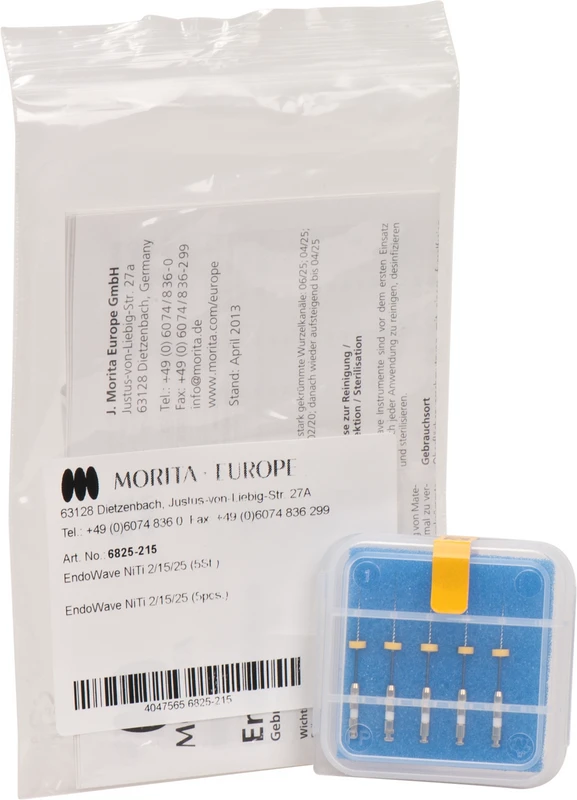 EndoWave NiTi Feilen Packung 5 Stück 25 mm, Taper.02, ISO 015 EndoWave NiTi Feilen Morita