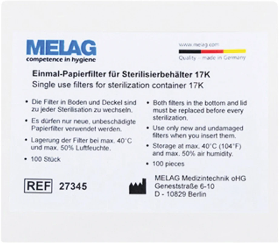Einmal-Papierfilter Packung 100 Stück für 17K Einmal-Papierfilter Packung 100 Stück für 17K