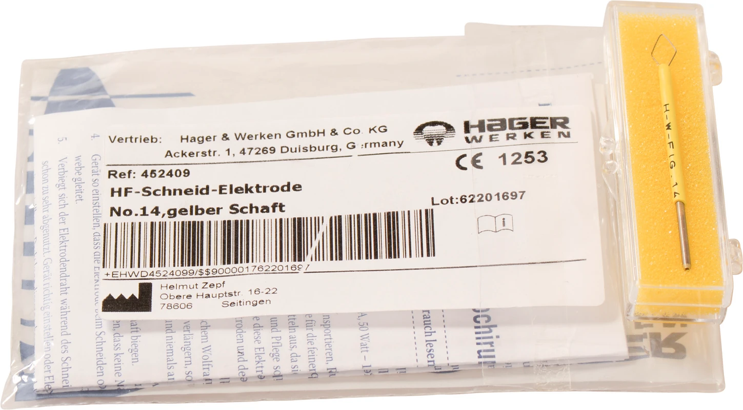 hf Elektrodenansätze Stück gelb, Nr. 14