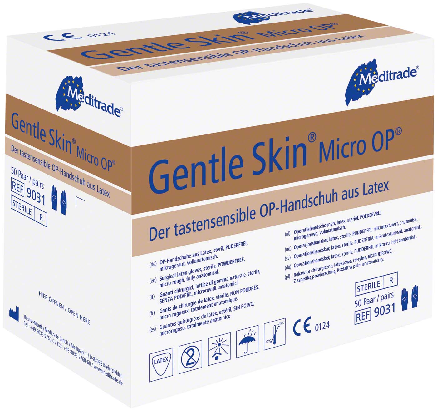 Gentle® Skin Micro OP® Packung 50 Paar puderfrei, braun, Größe 6,5 Gentle Skin Micro OP Meditrade