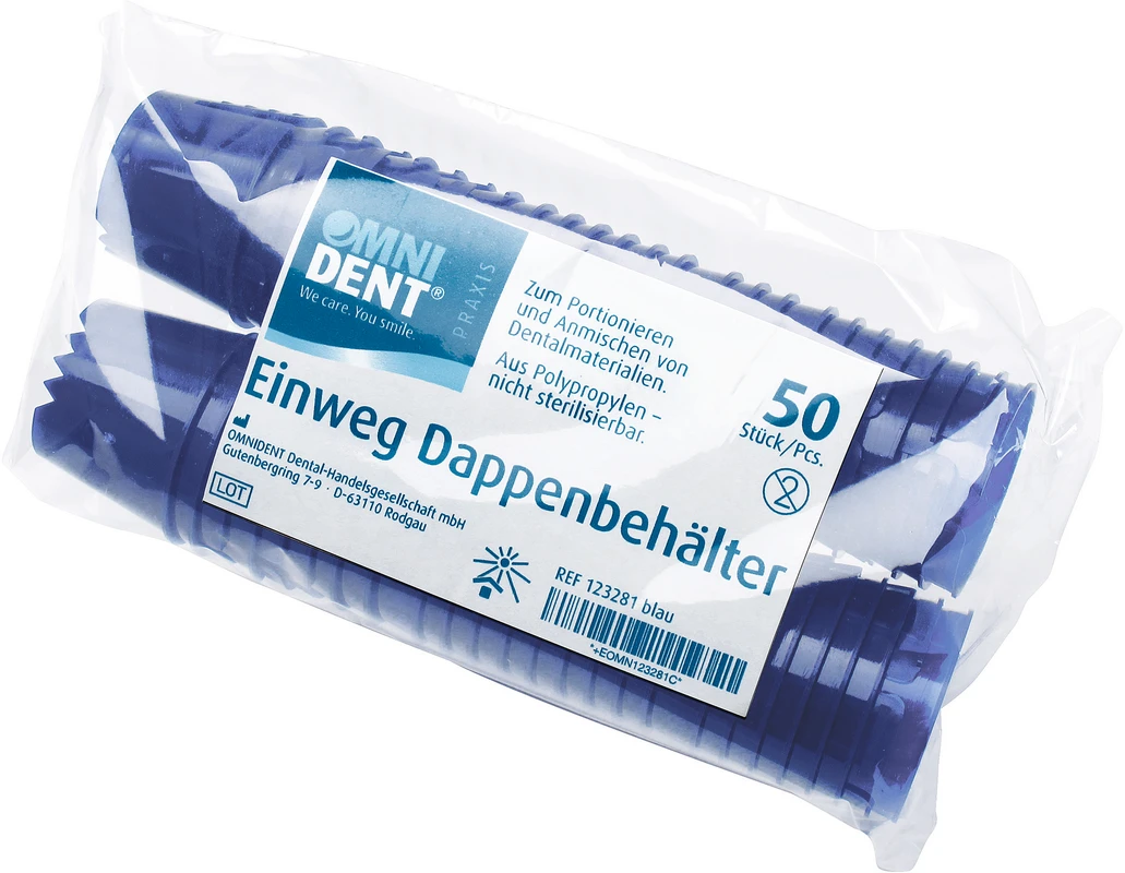 Omni Einmaldappenbehälter Packung 50 Stück dunkel blau