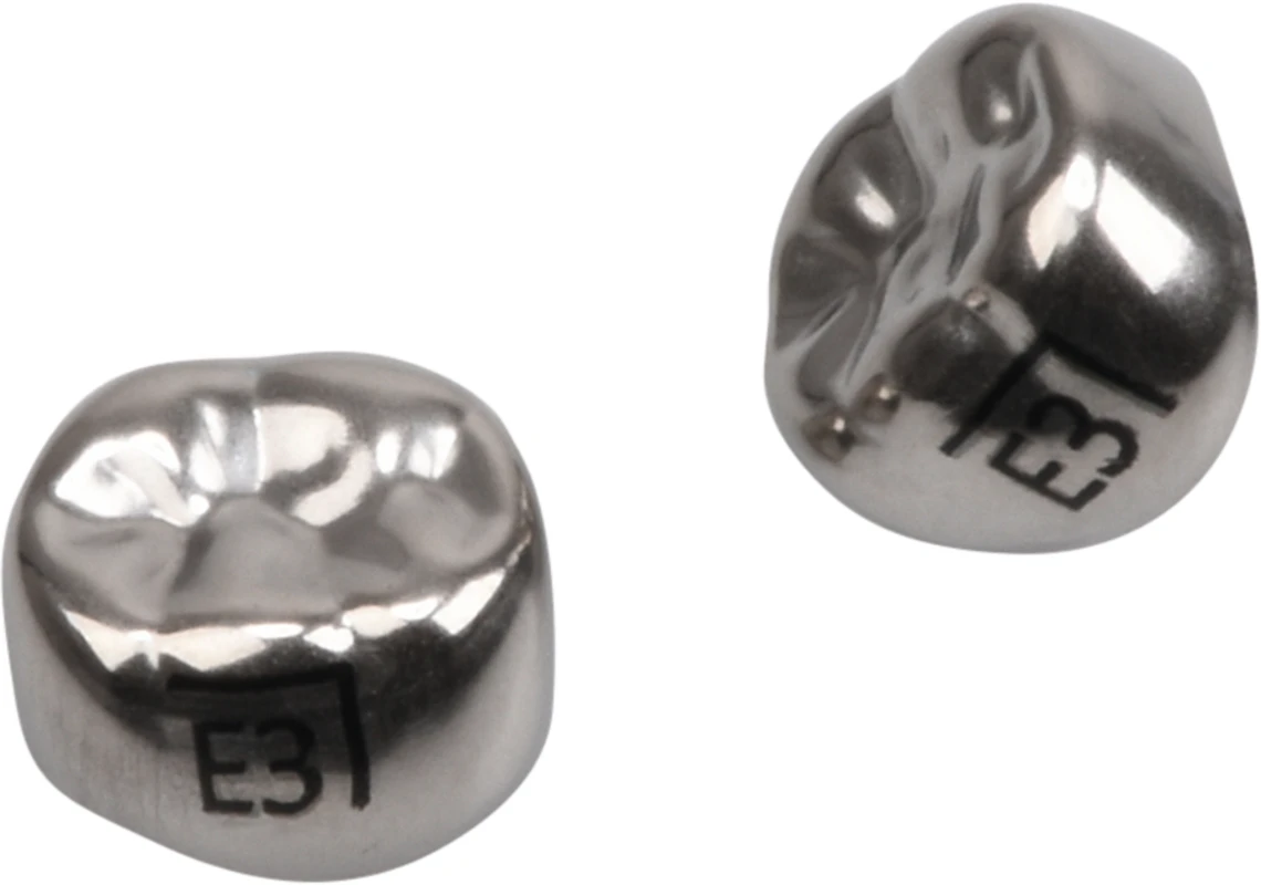 Edelstahlkronen Packung 5 Stück E-LR-3, für Milchmolaren