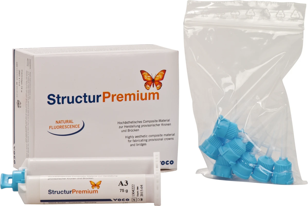 Structur Premium Packung 75 g Doppelkartusche A3, Mischkanülen Typ 6 Structur Premium VOCO