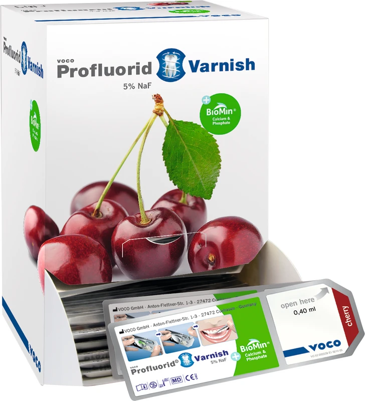 Profluorid Varnish + BioMin Packung 200 x 0,4 ml Single Dose cherry