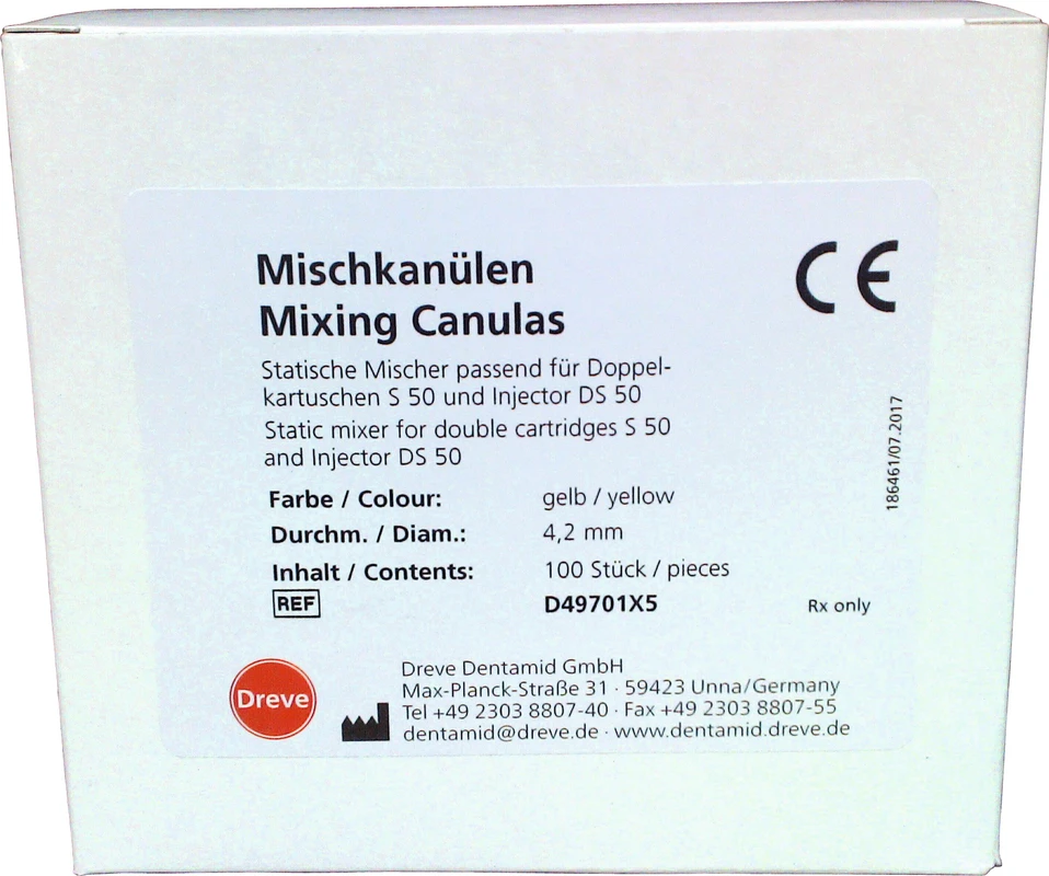 Dreve Mischkanülen gelb Packung 100 Stück gelb Dreve Mischkanülen gelb Dreve Dentamid