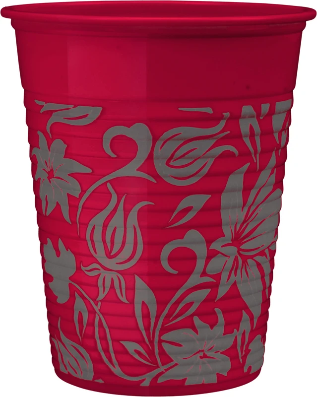 Monoart® Mundspülbecher Flower Karton 1.000 Stück weinrot, 180 ml