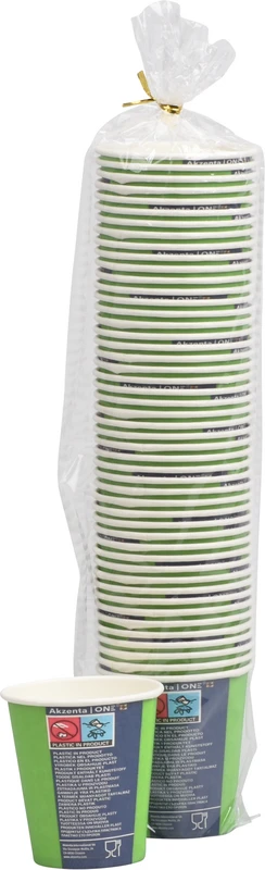 Akzenta ONE Pappbecher Karton 20 x 50 Stück fresh green, 180 ml