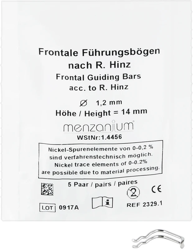 Frontale Führungsbögen nach R. Hinz Packung 5 Paar frontal, 14 mm