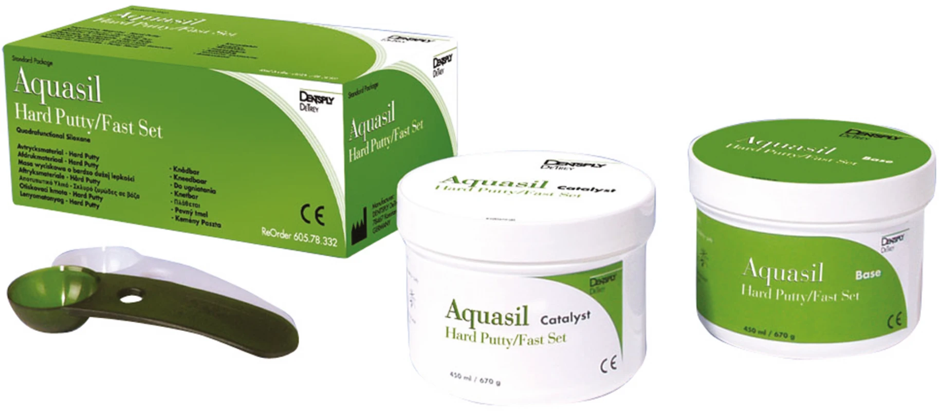 Aquasil Hard Putty Standardpackung 450 ml Base, 450 ml Katalysator