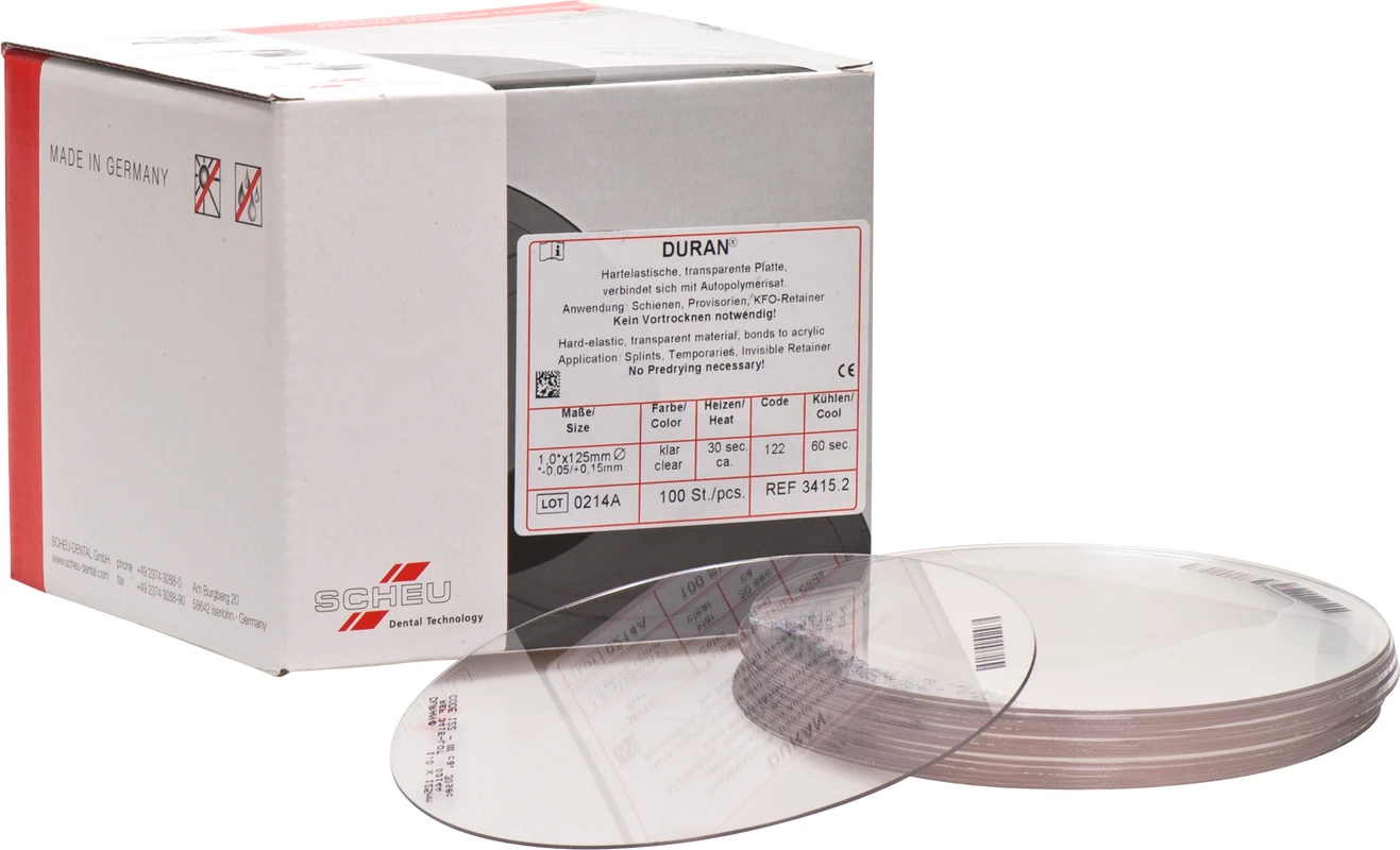 DURAN® Packung 100 Stück rund, Ø 125 mm, Stärke 1 mm