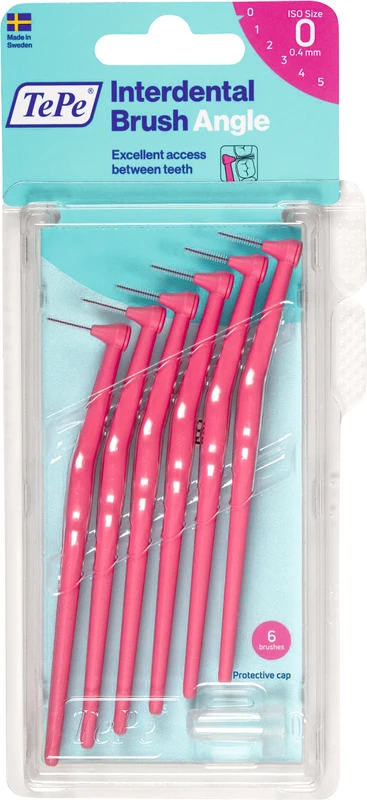 TePe® Interdentalbürsten Angle™ Packung 6 Stück pink, Ø 0,4 mm