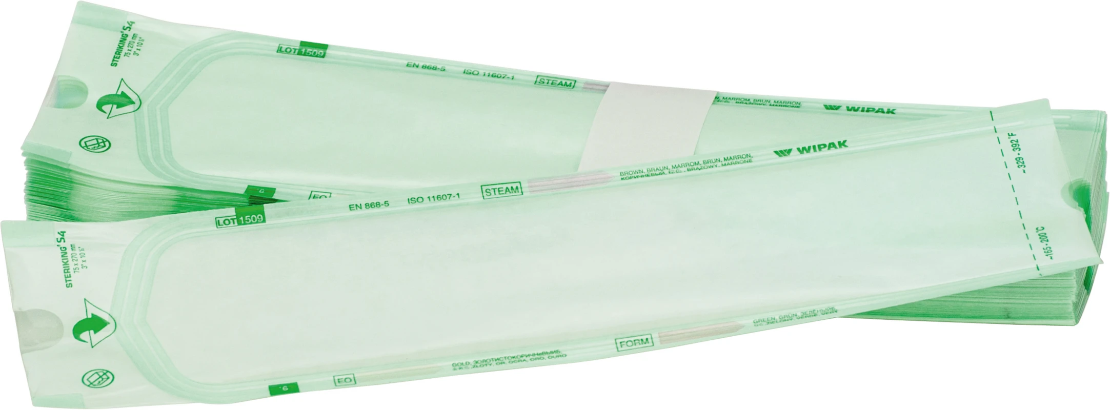Sterilisationstüten Packung 24 x 100 Stück 75 x 200 mm