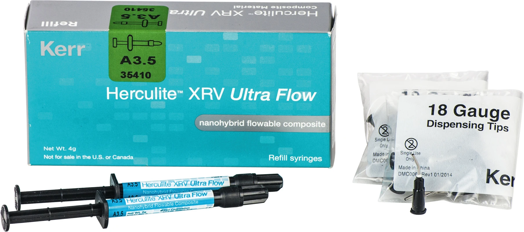 Herculite™ XRV Ultra Flow Packung 2 x 2 g Spritze A3,5