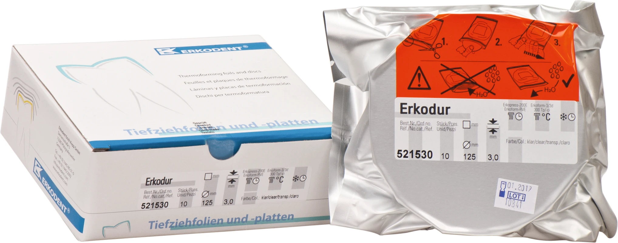 Erkodur Packung 10 Stück klar, Ø 125 mm, Stärke 3 mm