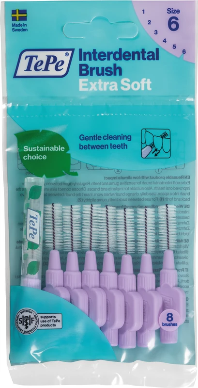 TePe® Interdentalbürsten Extra Soft Packung 8 Stück lila, Ø 1,1 mm