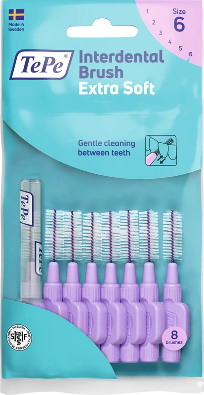 TePe® Interdentalbürsten Extra Soft Packung 8 Stück lila, Ø 1,1 mm