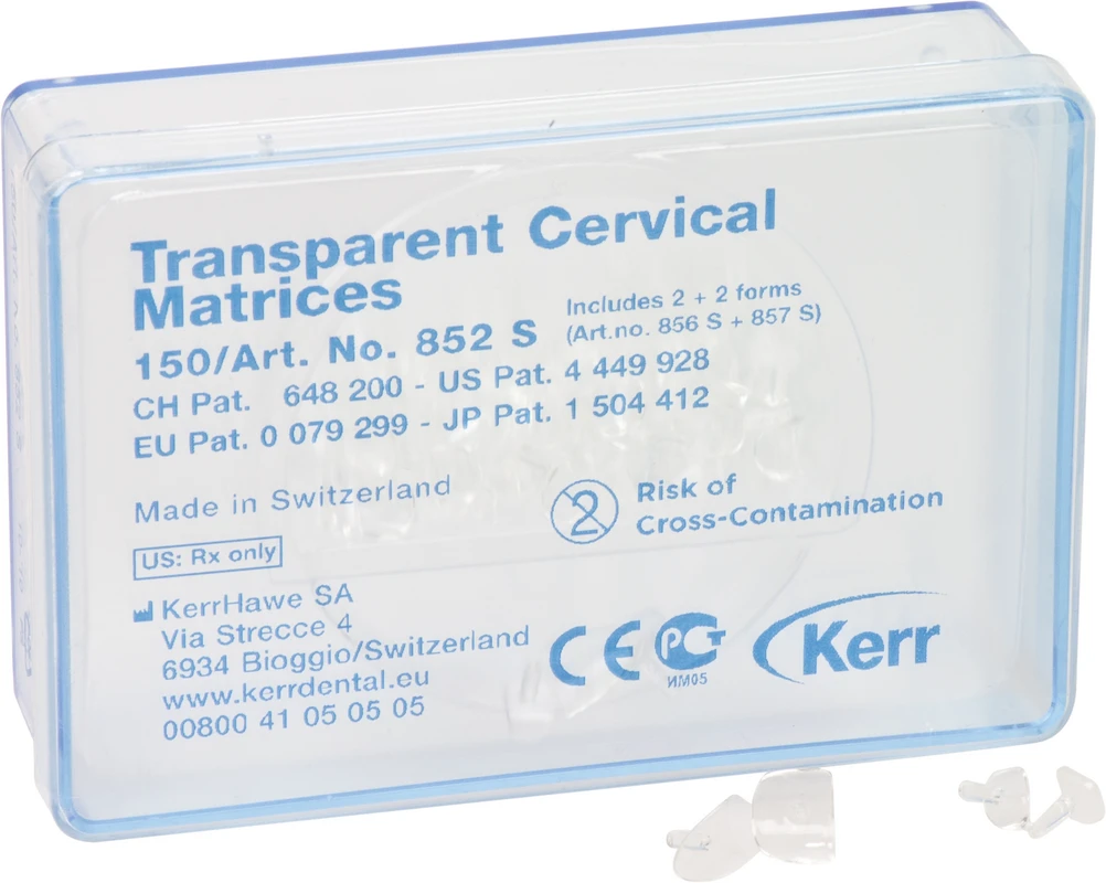 Zervikalmatrizen transparent Packung 150 Matrizen Form 852 S