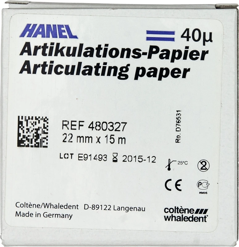 HANEL Artikulations-Papier 40 µm Rolle 15 m Artikulationspapier blau, 22 mm breit, 40 µm