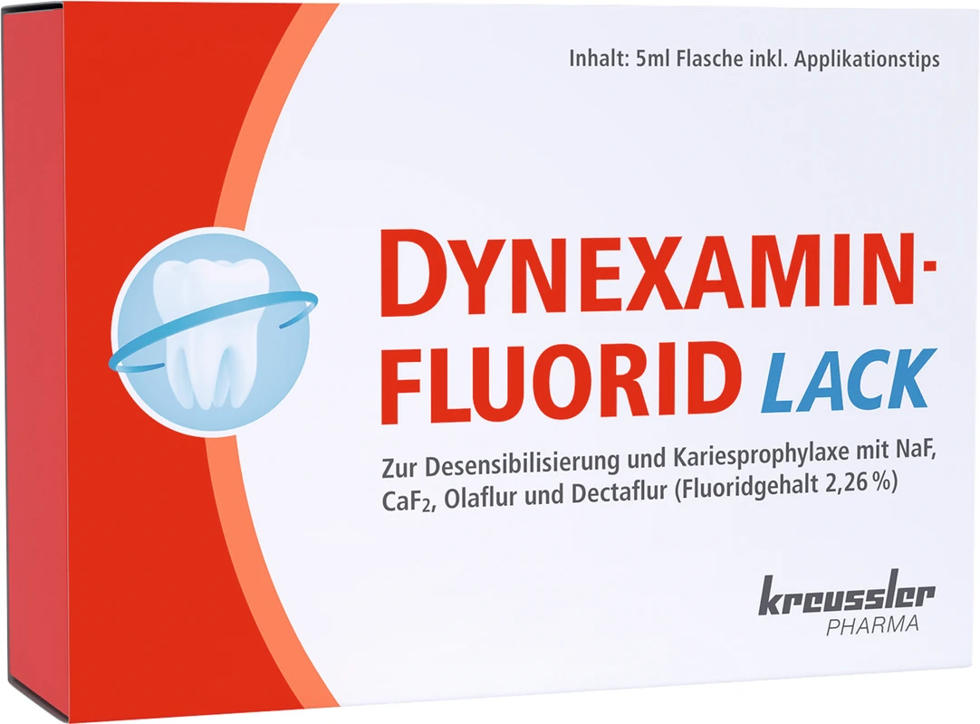 DYNEXAMINFLUORID LACK Packung 5 ml Flasche inklusive Applikationstips