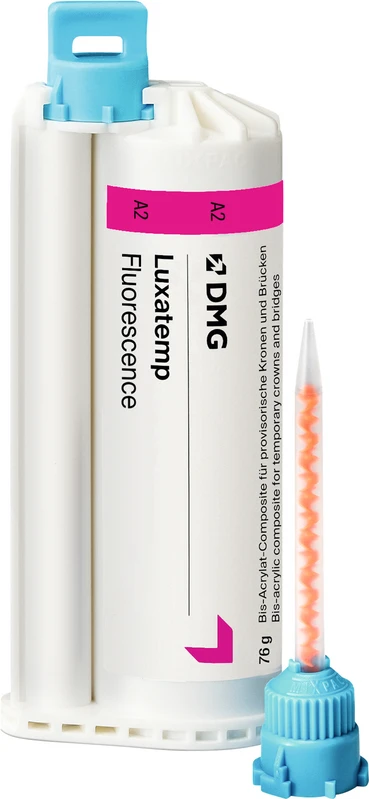 Luxatemp® Fluorescence Nachfüllpackung 76 g Doppelkartusche A2, 15 Automix-Tips