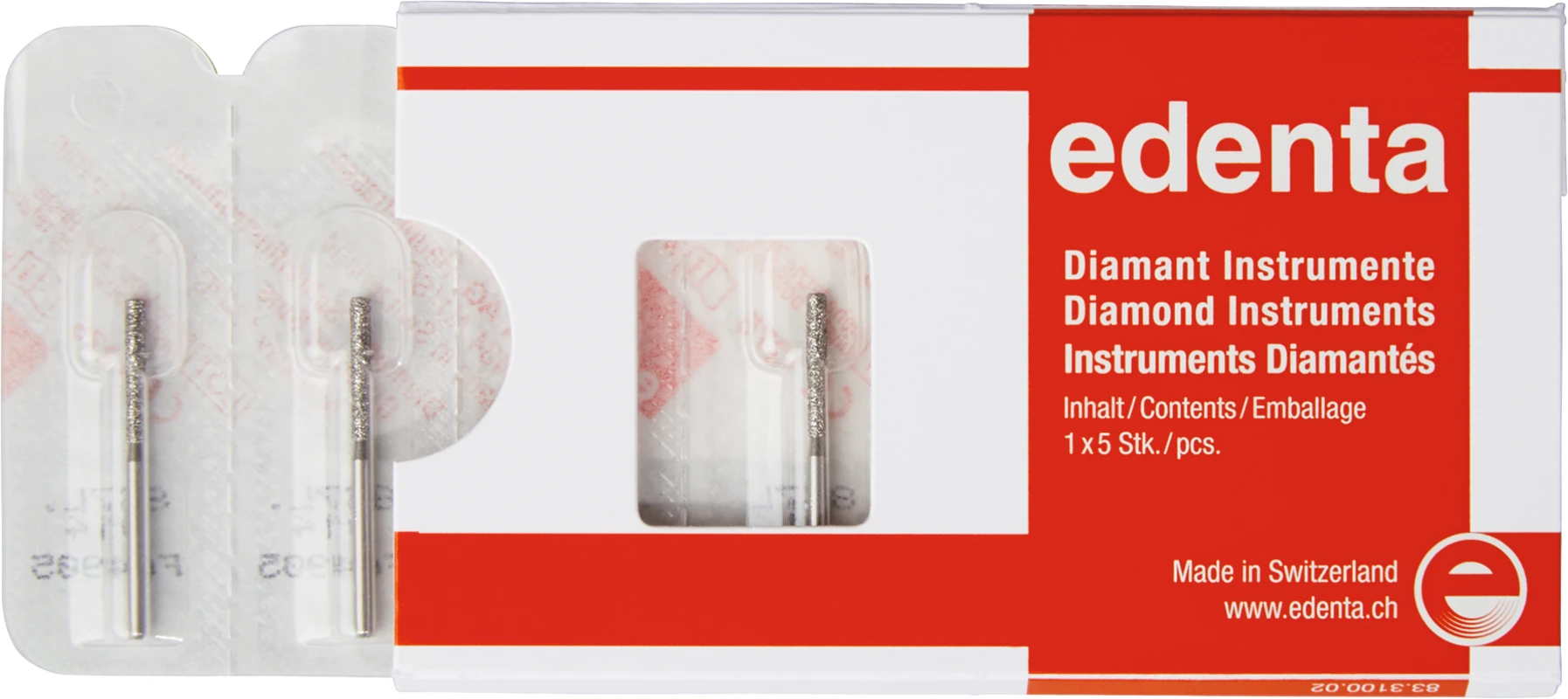 Diamanten 837L Packung 5 Stück Standard, FG, Figur 112 Zylinder lang, 10 mm, ISO 014