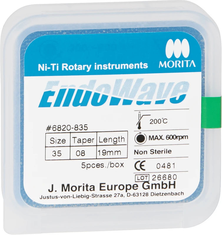 EndoWave NiTi Feilen Packung 5 Stück, 19 mm, Taper.08, ISO 035