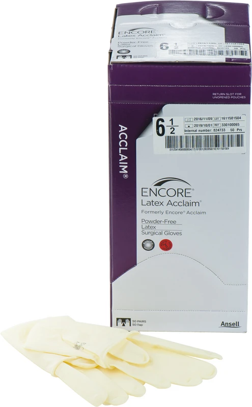 ENCORE® Latex Acclaim Packung 50 Paar puderfrei, natur, Größe 6,5 ENCORE® Latex Acclaim Ansell