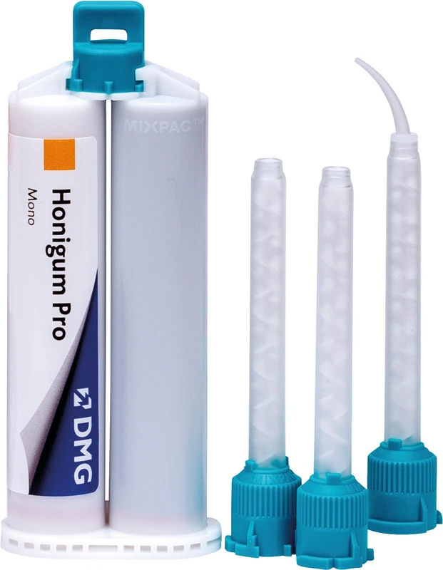 Honigum Pro Mono Packung 2 x 50 ml Doppelkartusche, 4 Automix-Tips, 4 Intraoral-Tips