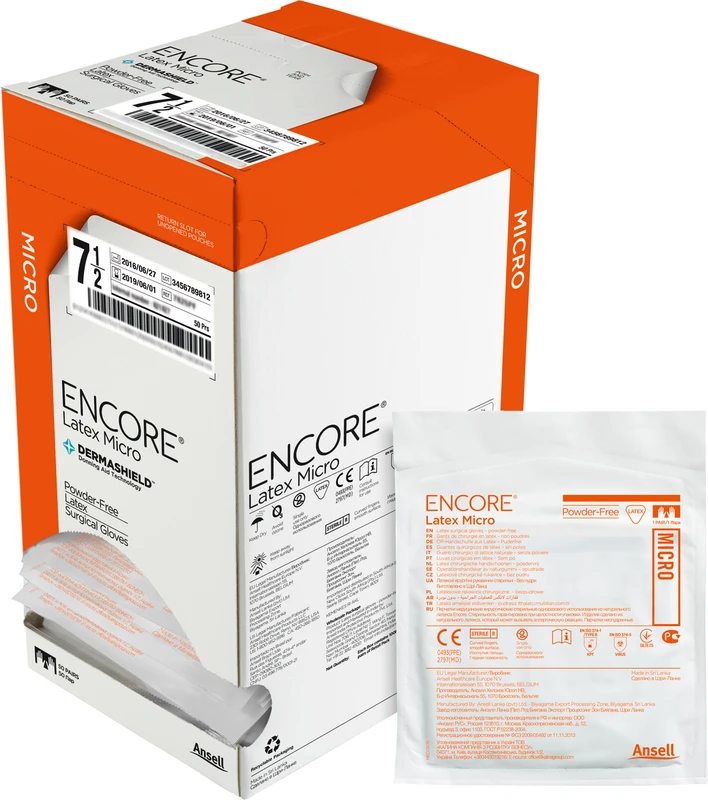 ENCORE® Latex Micro Packung 50 Paar puderfrei, braun, Größe 8