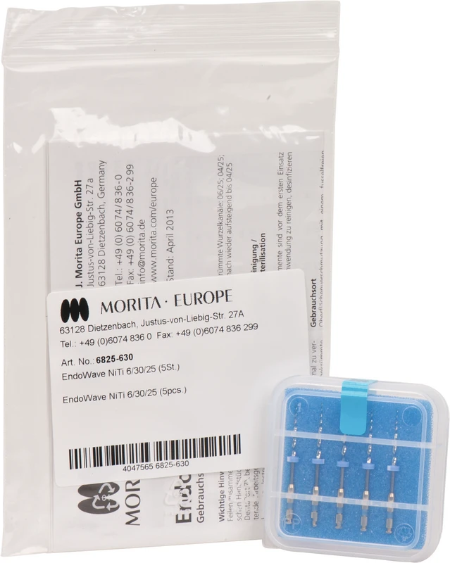 EndoWave NiTi Feilen Packung 5 Stück 25 mm, Taper.06, ISO 030