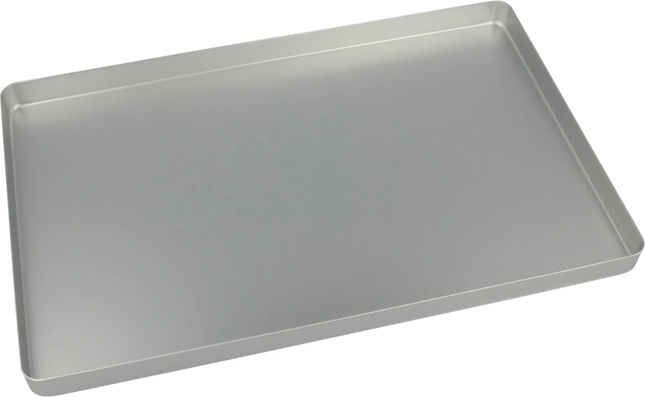 Norm-Tray Aluminium Stück Boden ungelocht silber, 18 x 28 cm