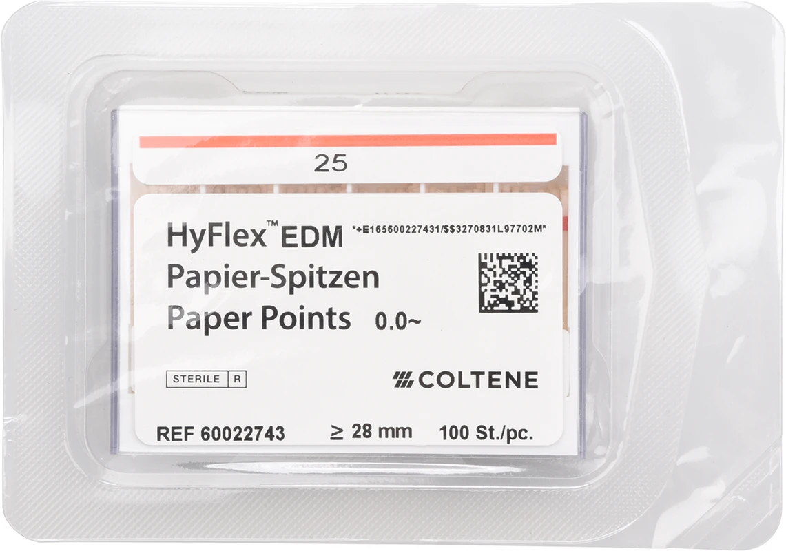 HyFlex™ EDM Papierspitzen Packung 100 Stück EDM One File, ISO 025