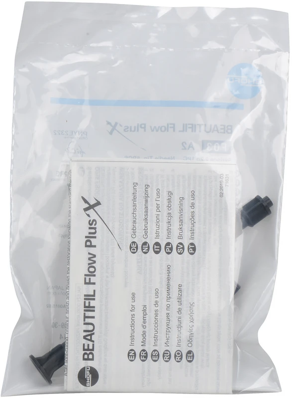 BEAUTIFIL Flow Plus X Spritze 2,2 g A2, F03 inklusive 5 Spritzenaufsätze