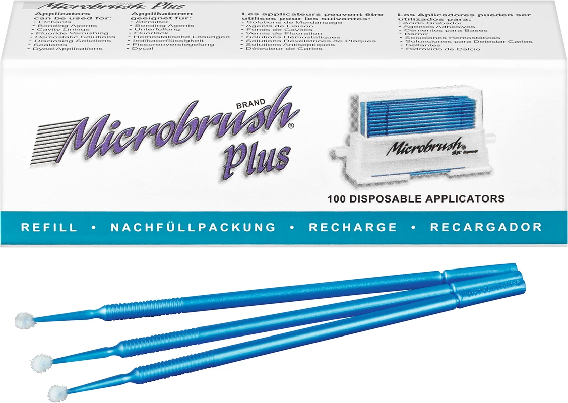 Microbrush® Applikatoren Plus Serie Packung 100 Stück blau, regulär 2 mm