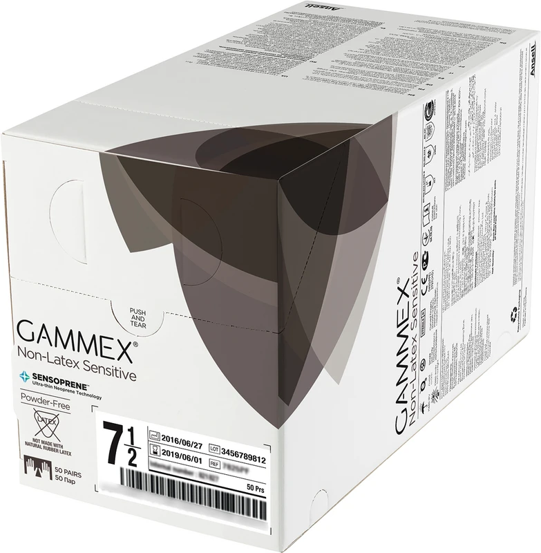 Gammex® Non-Latex Sensitive Packung 50 Paar puderfrei, natur, Größe 7