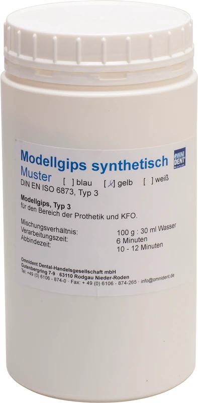 Modellgips synthetisch Muster 1 kg gelb