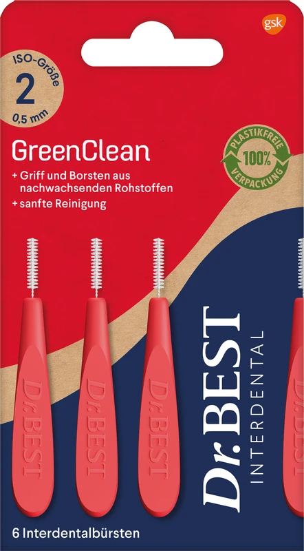 Dr. BEST Interdental GreenClean Packung 6 Stück Größe 2