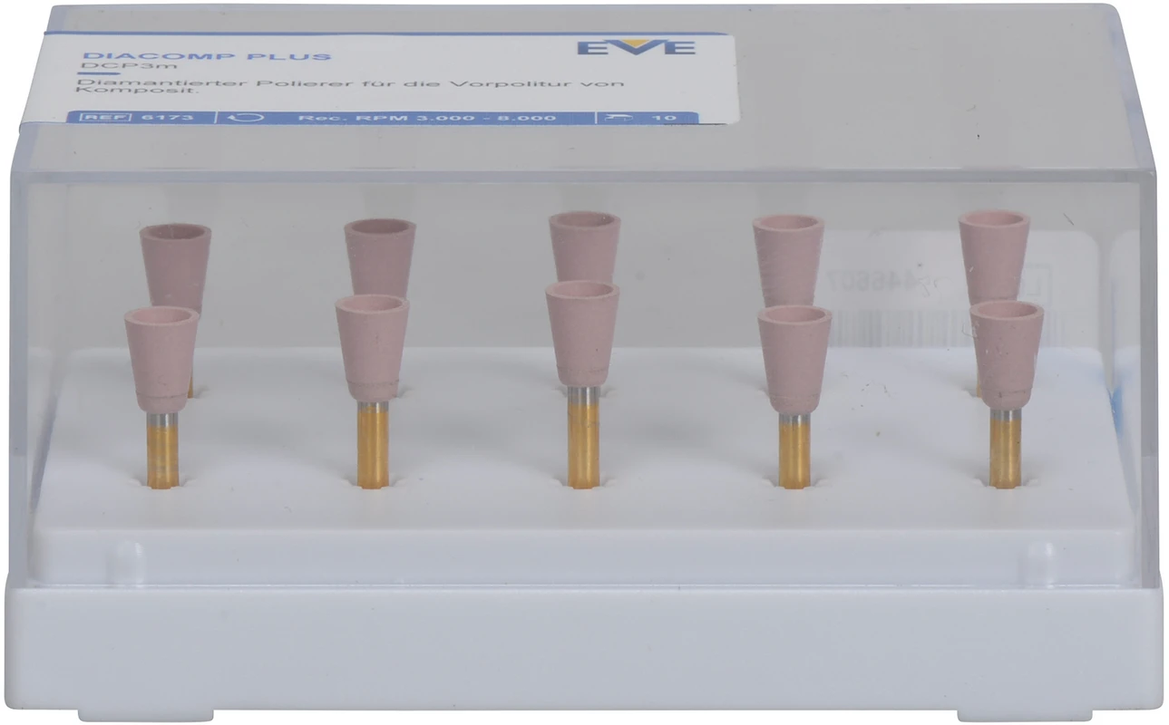 EVE DIACOMP® PLUS Packung 10 Stück rosa mittel, RA, Figur Kelch, 6 x 7,5 mm