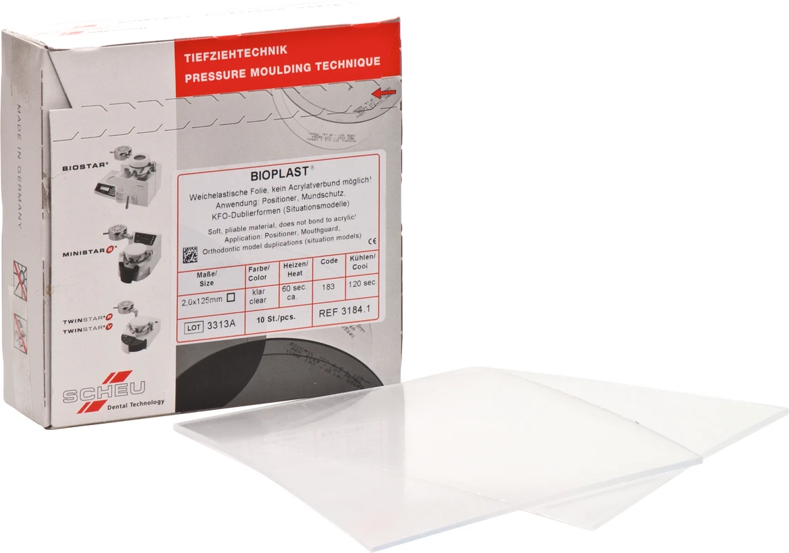 BIOPLAST® Packung 10 Stück klar, eckig, Ø 125 mm, Stärke 2 mm