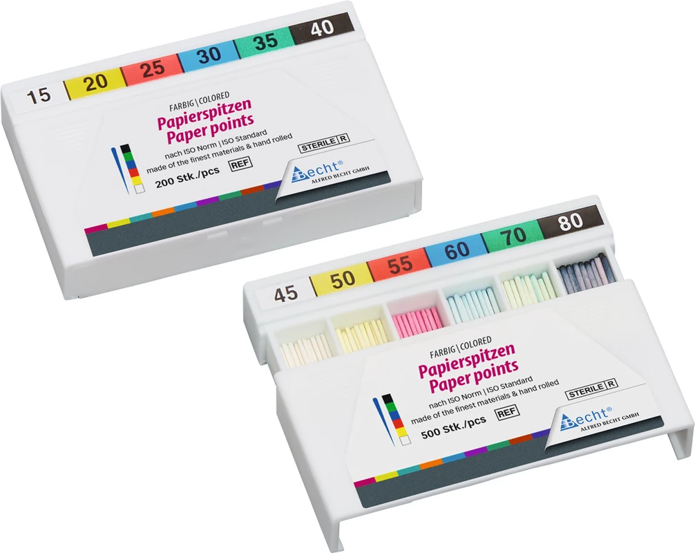 Papierspitzen farbig Packung 120 Stück ISO 050