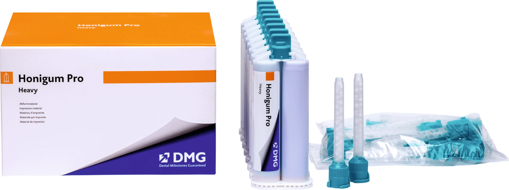 Honigum Pro Heavy Vorteilspackung 8 x 50 ml Doppelkartusche, 16 Automix-Tips