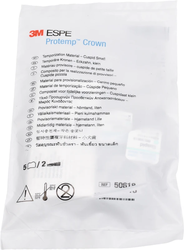 Protemp™ Crown Packung 5 Stück Eckzahn S, 1 Stückmesslehre
