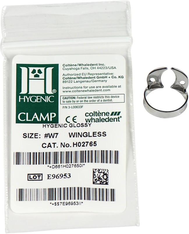 HYGENIC® Dental Dam Klammern Stück Klammer ohne Flügel für Molaren, UK, W7