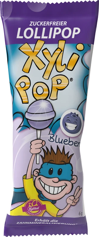 XyliPOP® Lollipop Box 50 x 6 g Stück Blaubeere