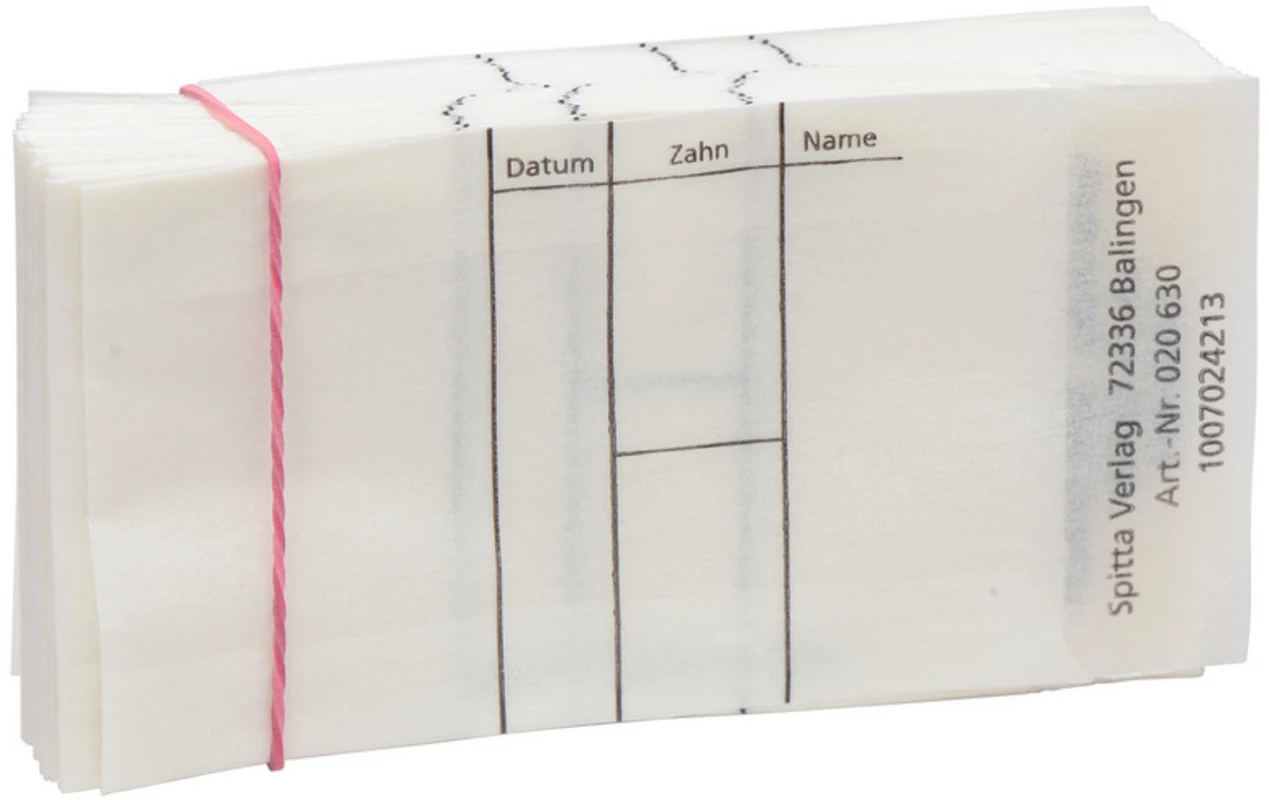 Röntgentütchen pergamin Packung 100 Stück Röntgentütchen pergamin Spitta Verlag