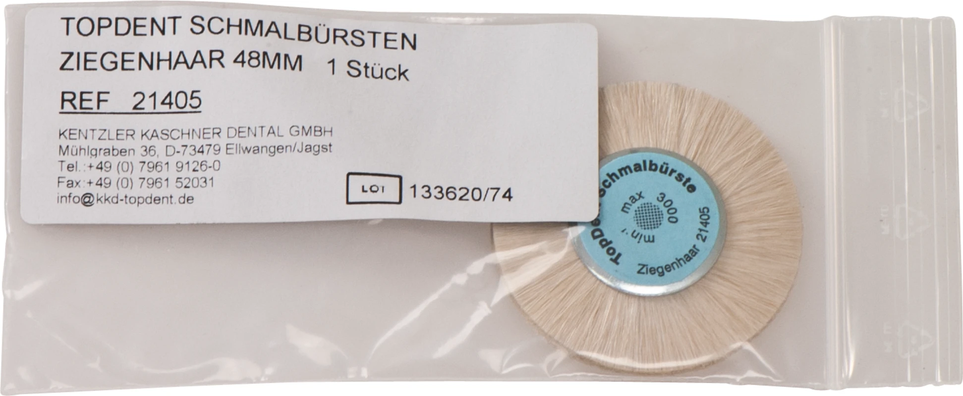 TOPDENT Schmalbürste Ziegenhaar Stück Ziegenhaar 12 mm, weich, Ø 48 mm